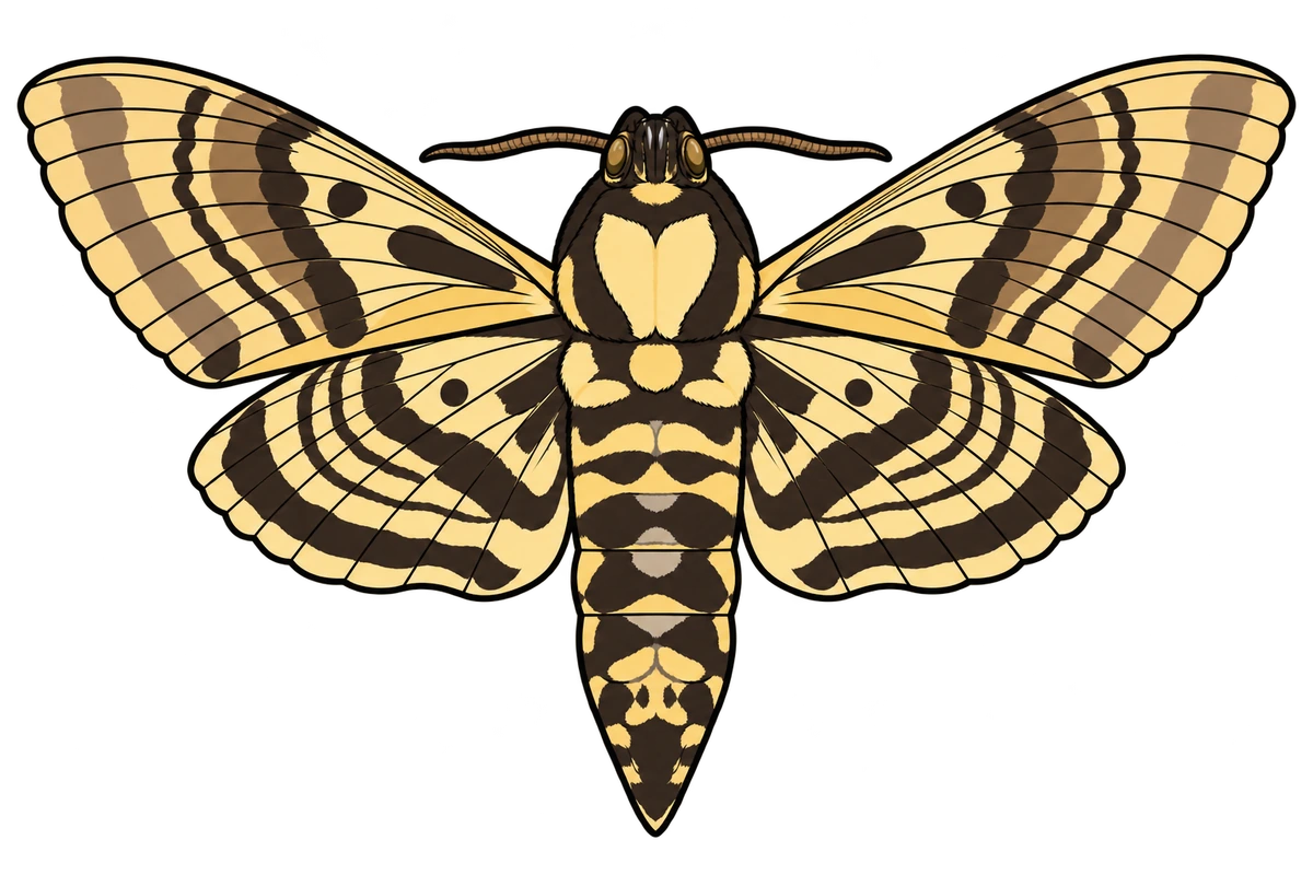Acherontia lachesis, ventral view