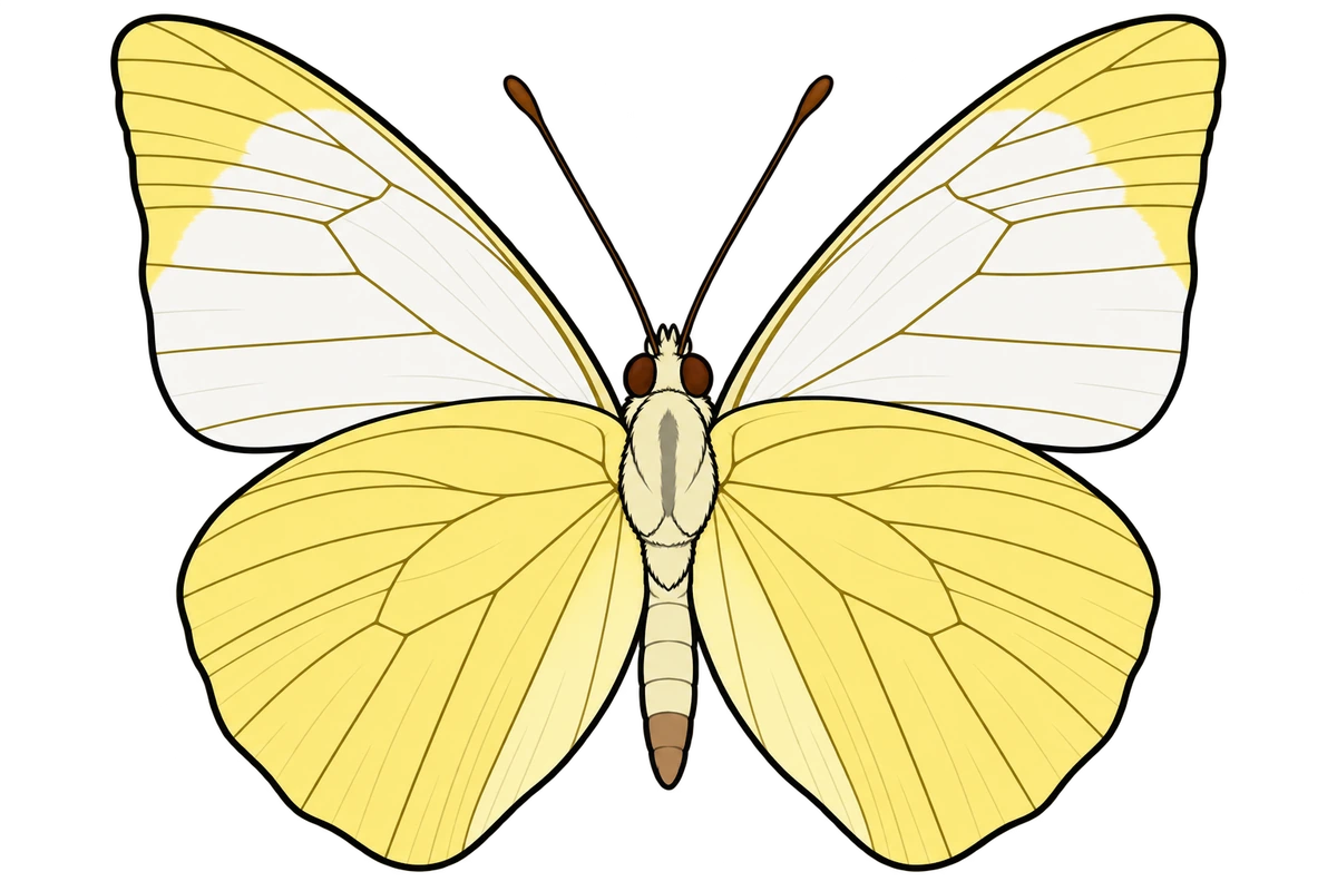 Appias albina, ventral view