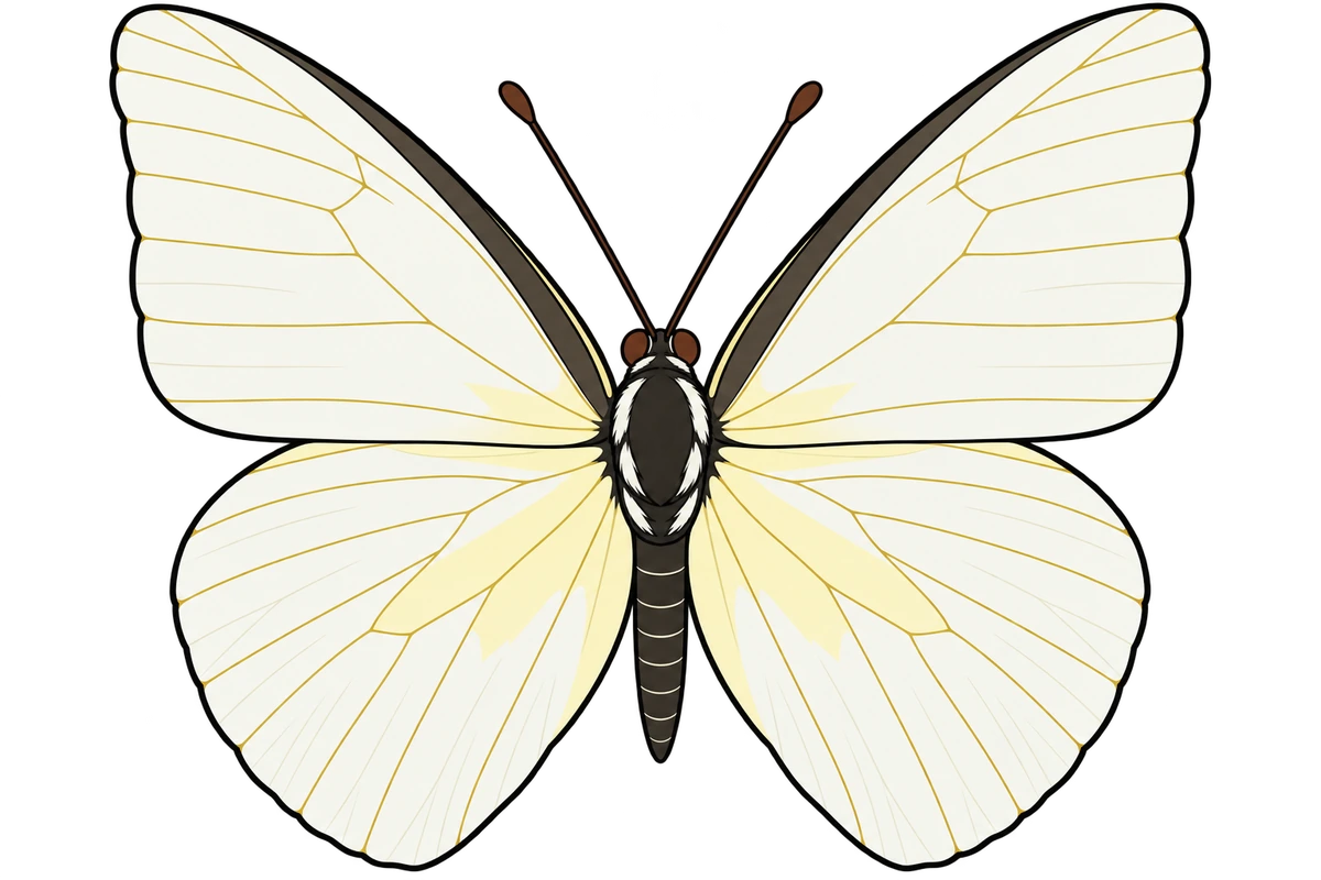 Appias albina, dorsal view
