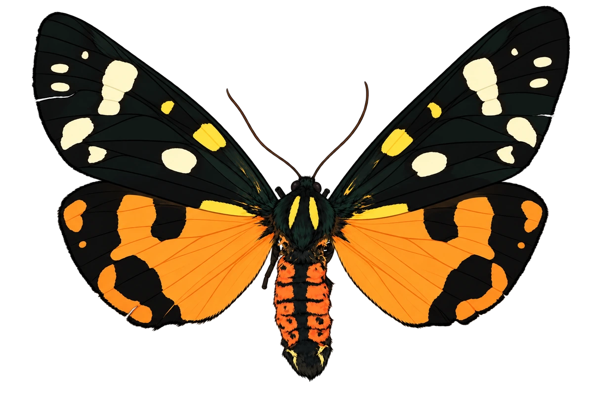 Callimorpha dominula, dorsal view