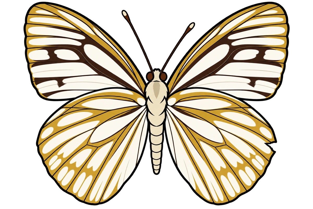 Cepora nerissa, ventral view