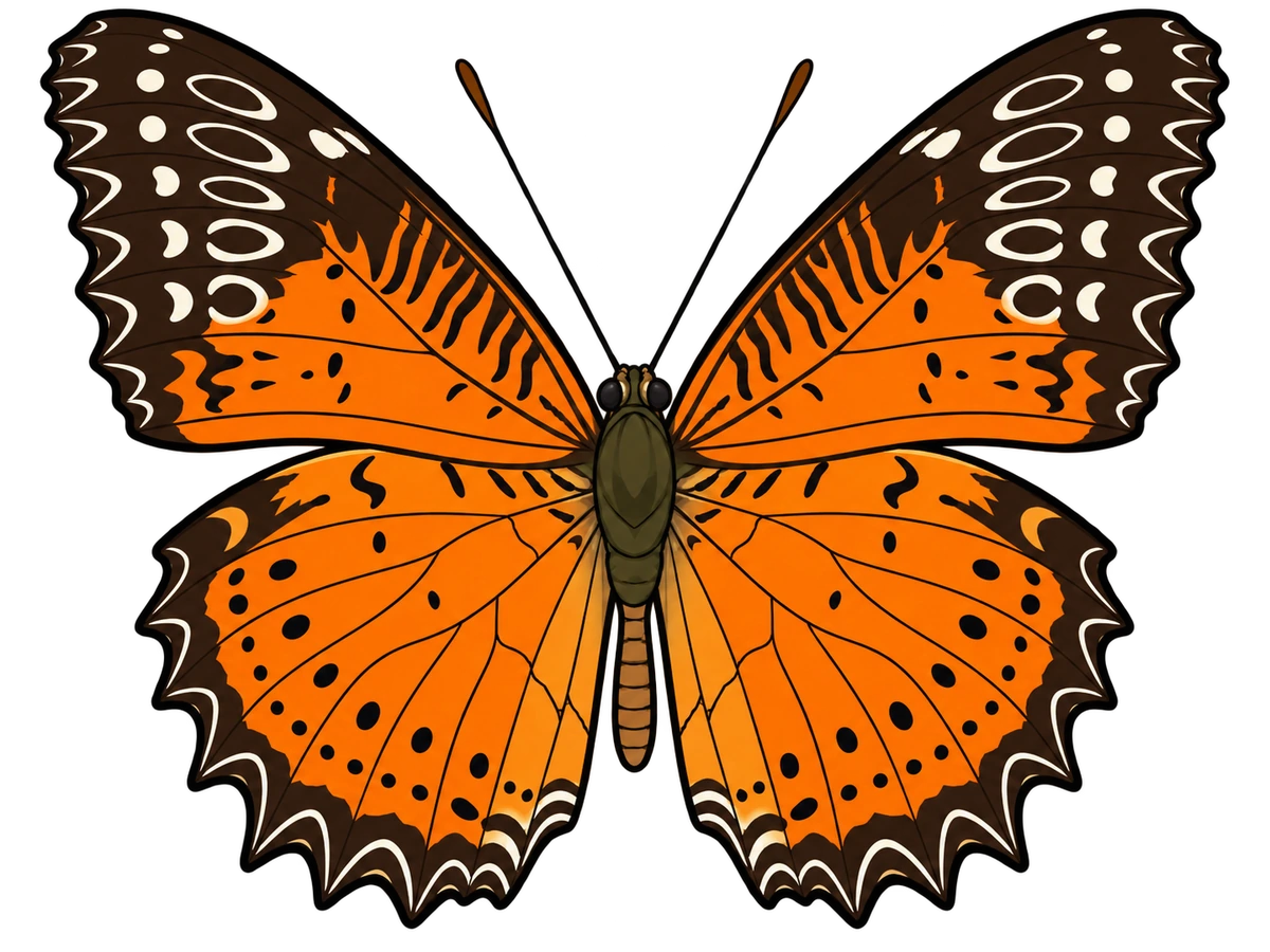 Cethosia biblis, dorsal view