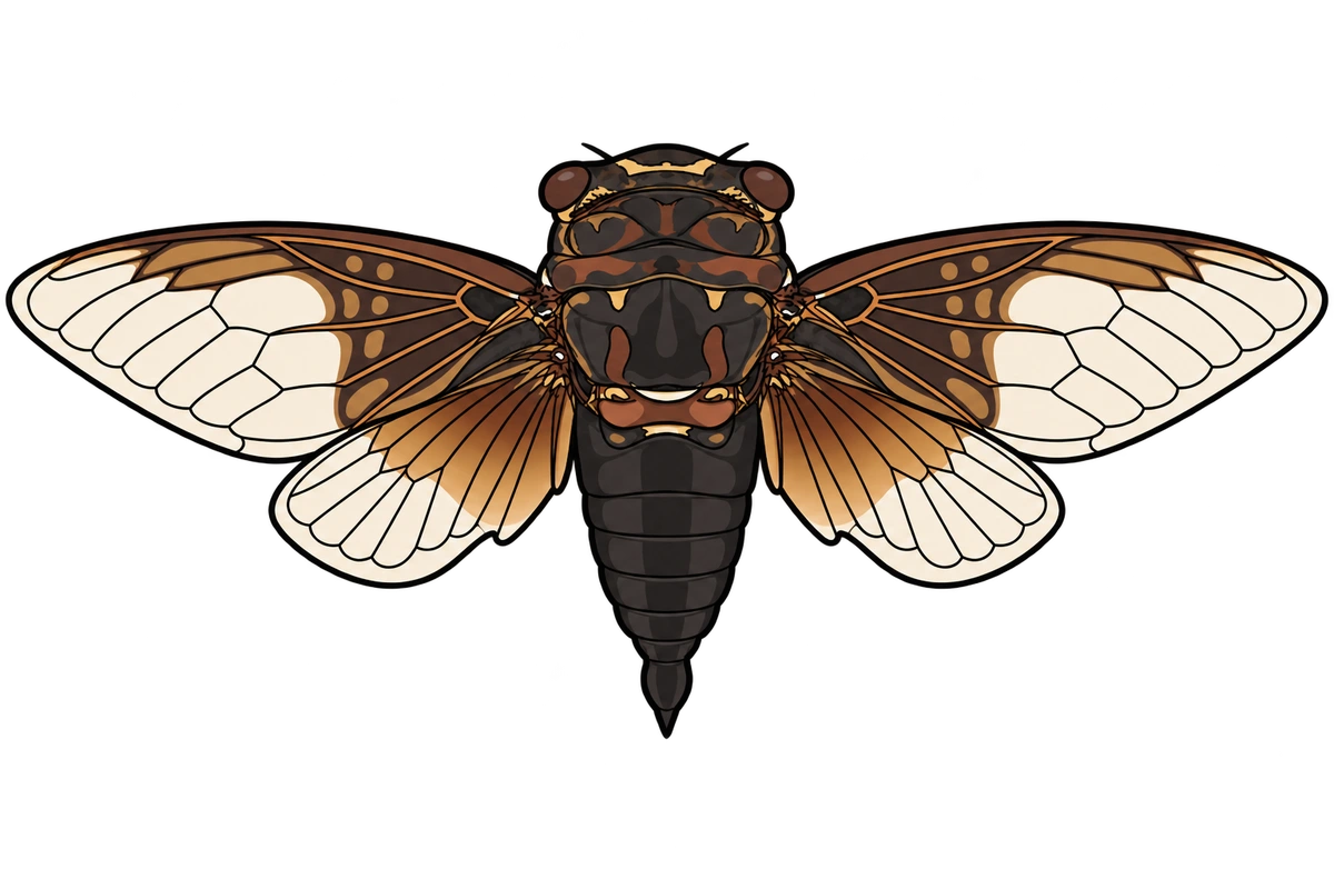 Cryptotympana aquila, dorsal view