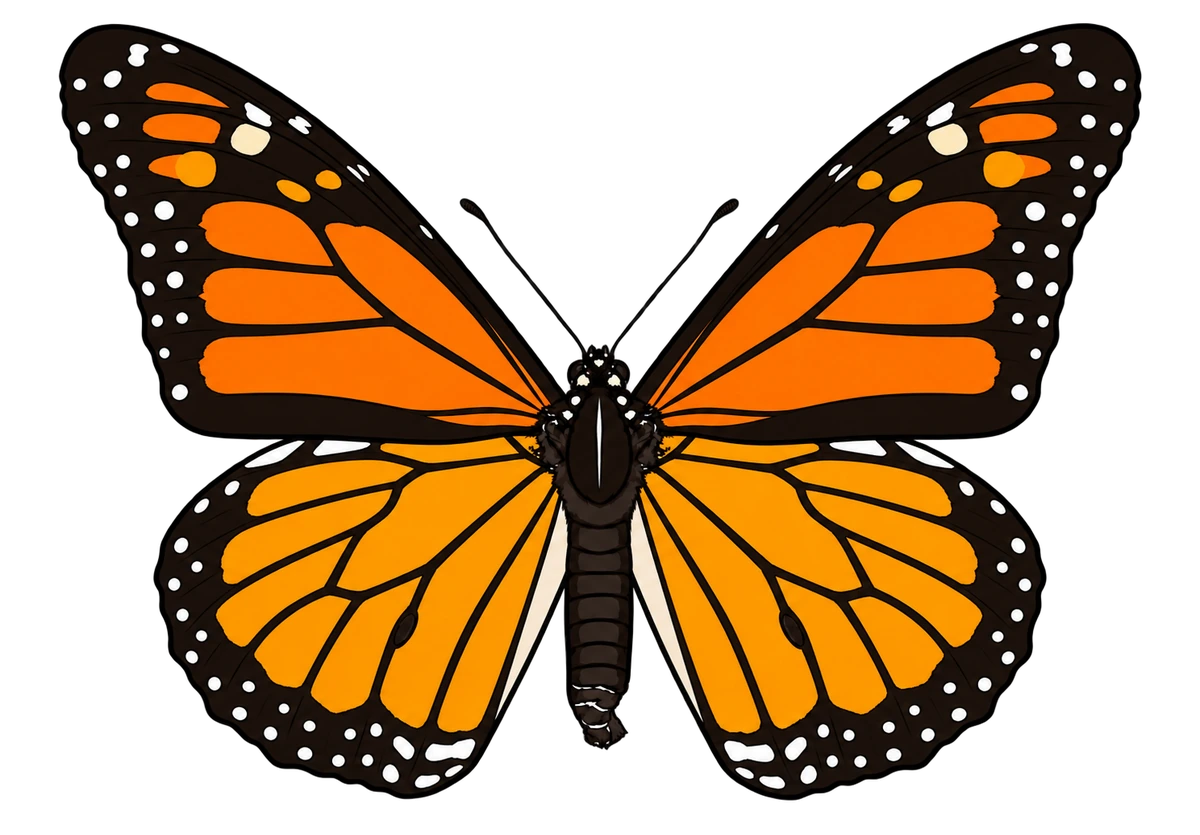 Danaus plexippus, dorsal view