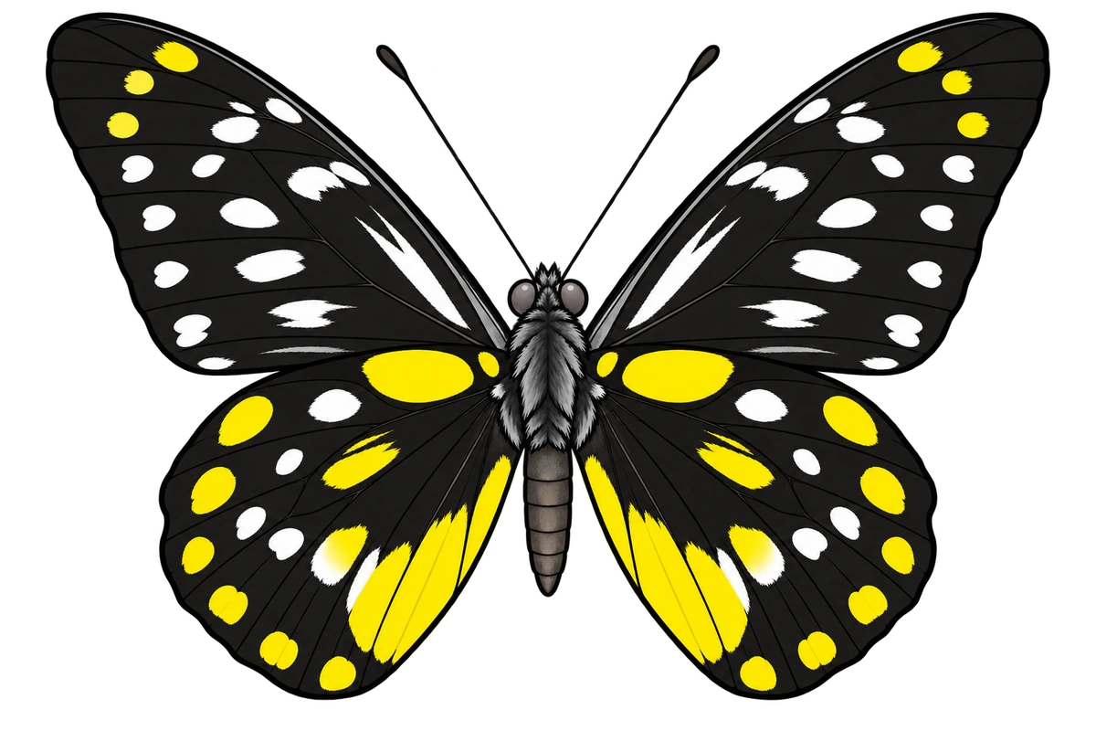 Delias belladonna, ventral view