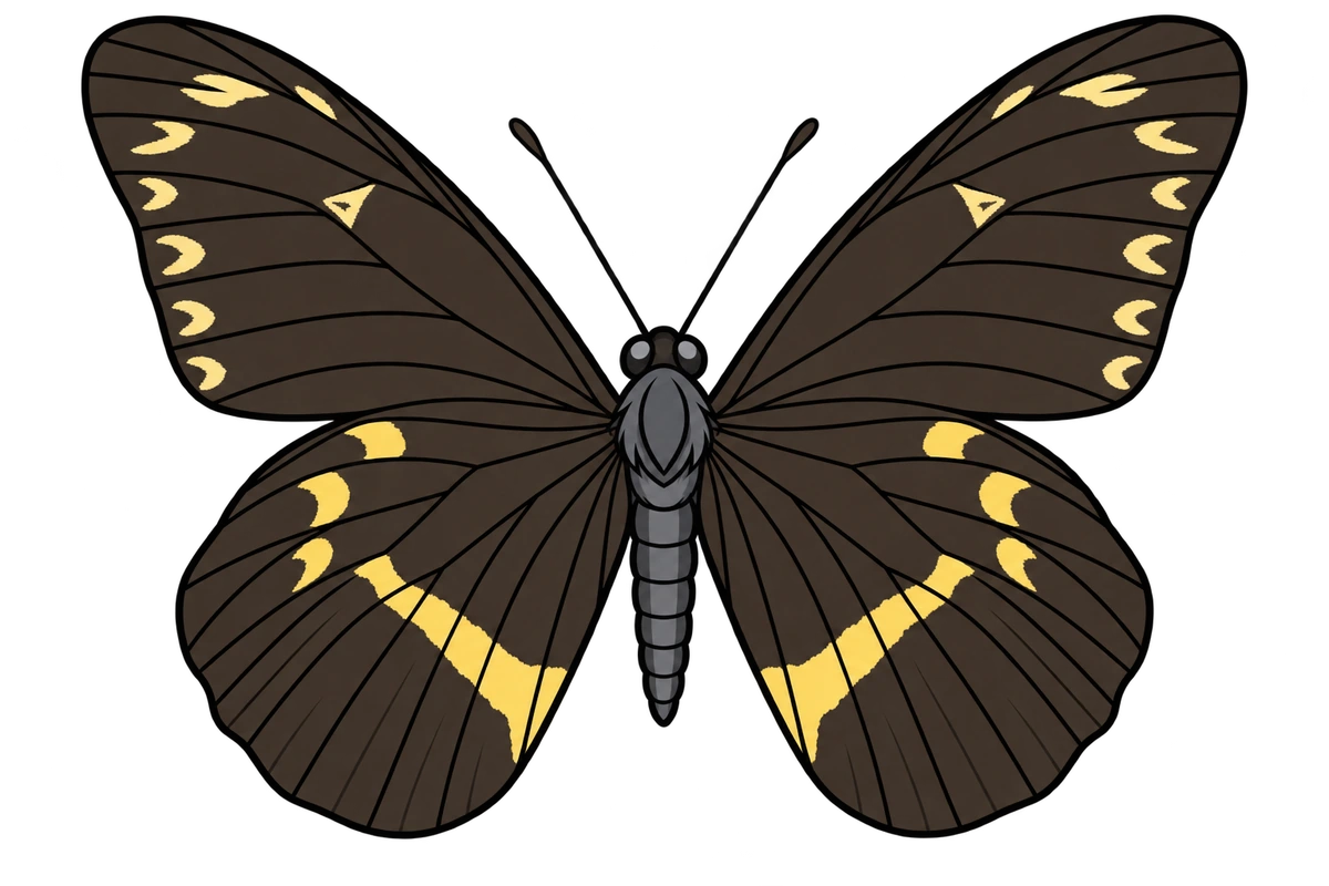 Delias benasu, ventral view