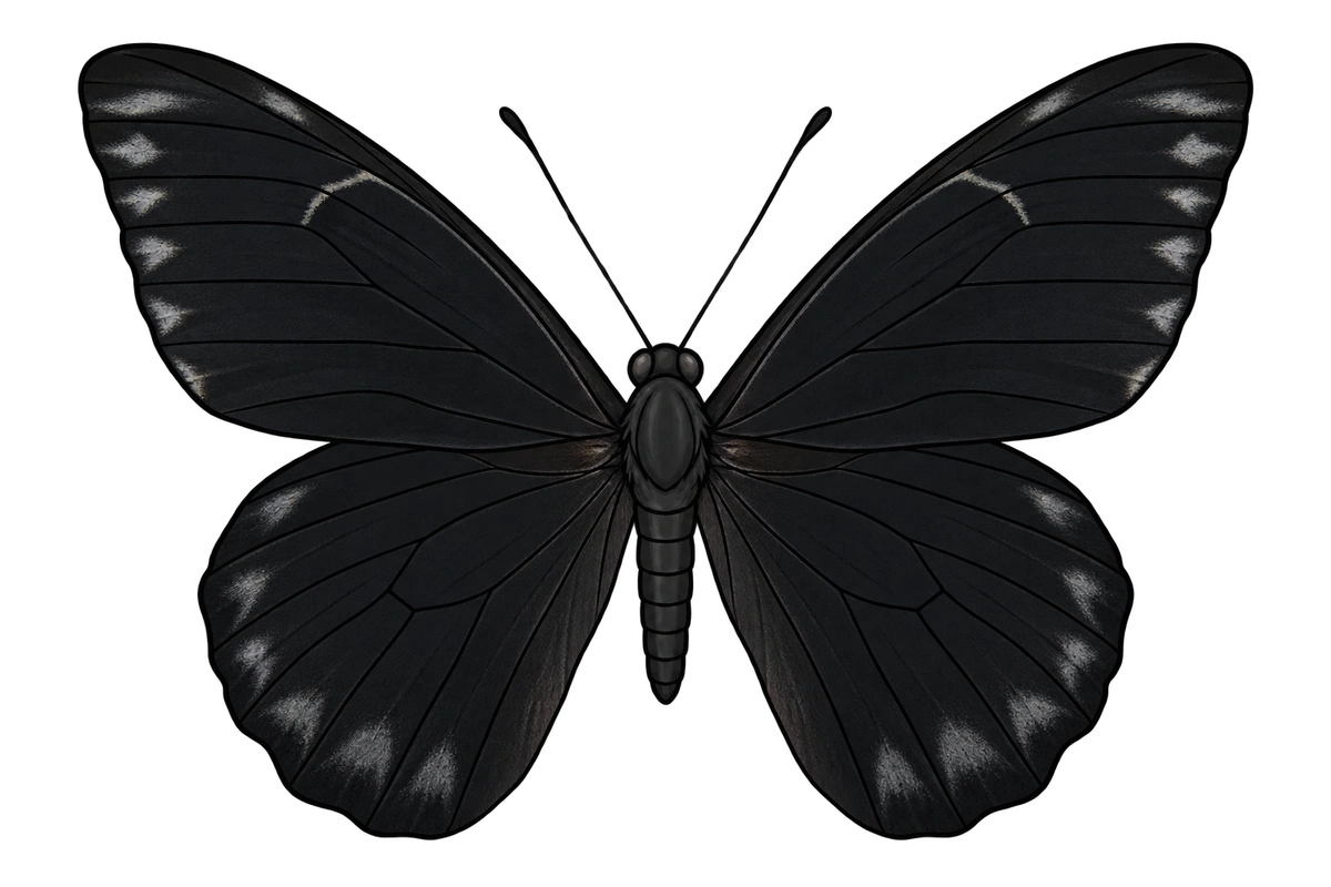 Delias benasu, dorsal view