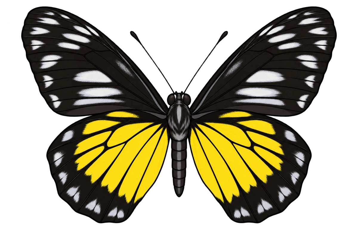 Delias blanca, ventral view
