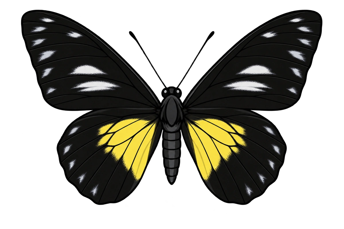 Delias blanca, dorsal view