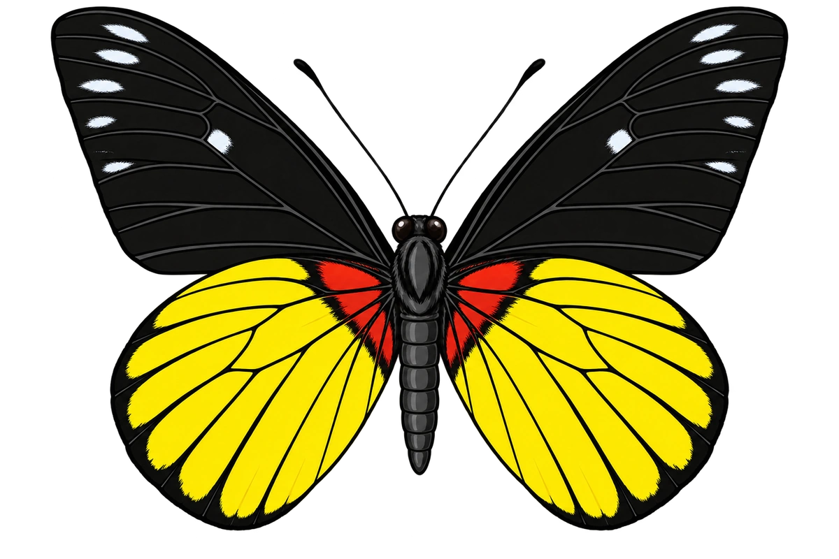 Delias crithoe, ventral view