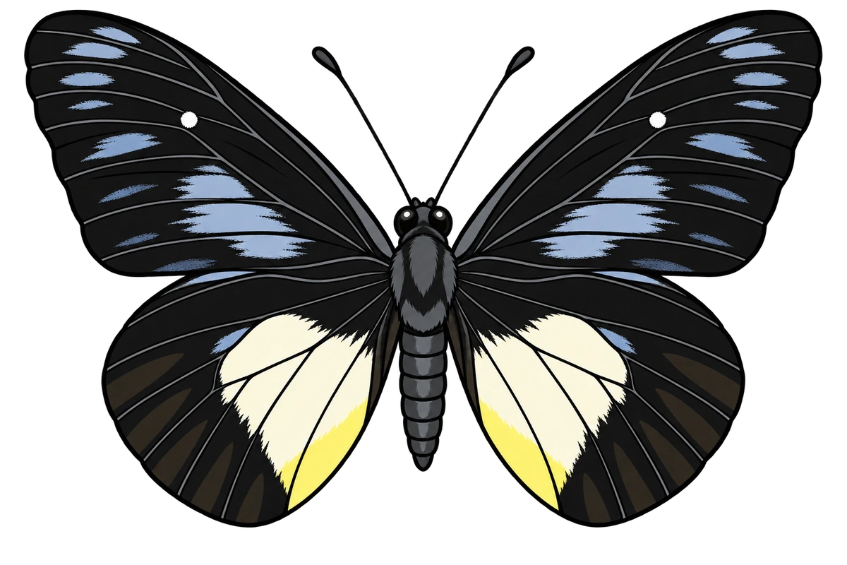 Delias crithoe, dorsal view