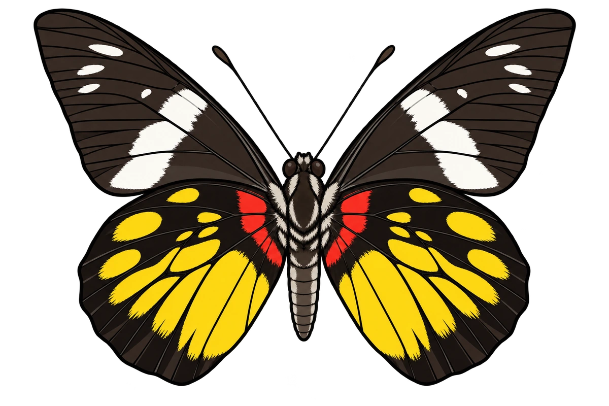 Delias henningia, ventral view
