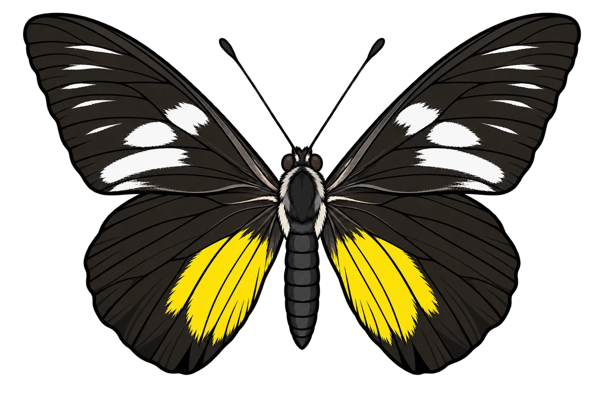 Delias henningia, dorsal view