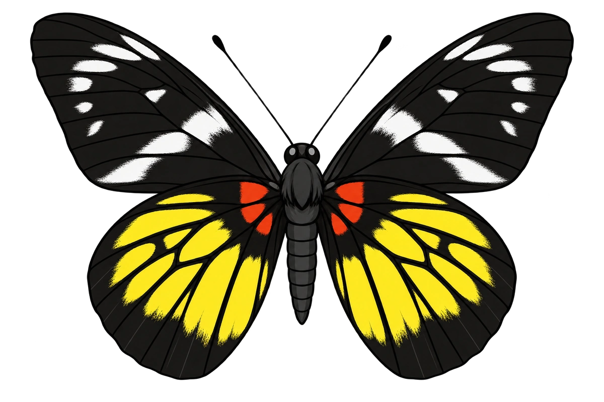 Delias hidecoae, ventral view