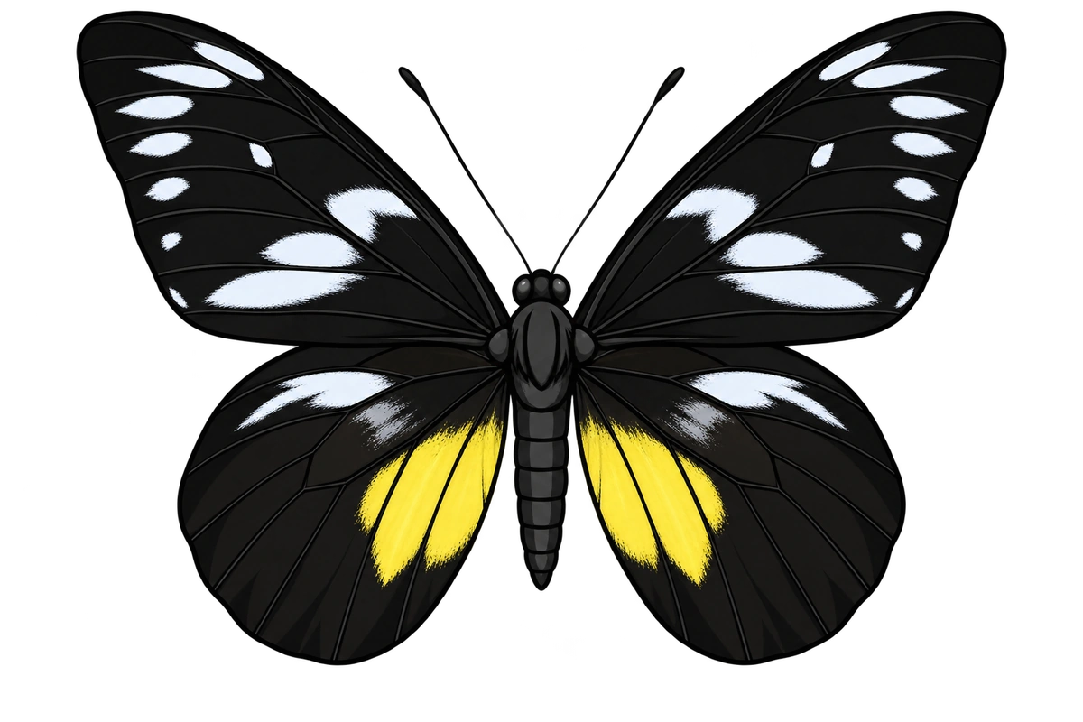 Delias hidecoae, dorsal view