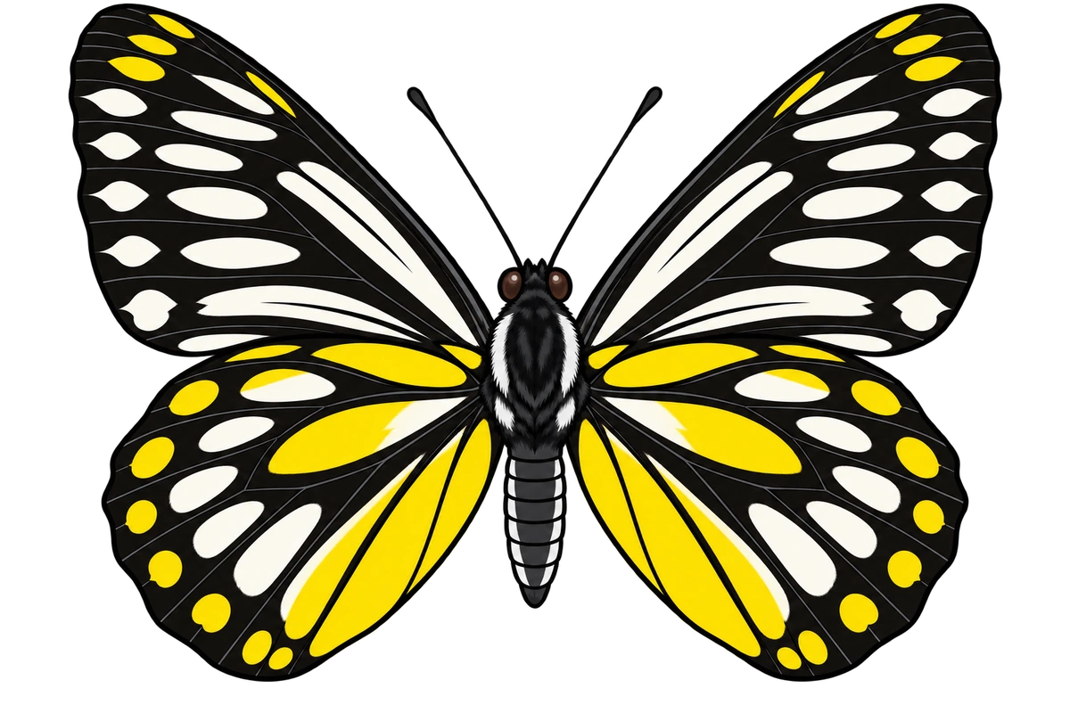 Delias lativitta, ventral view