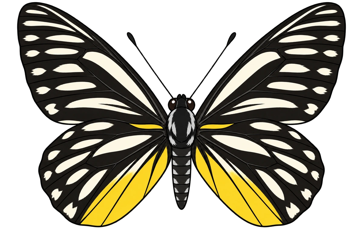 Delias lativitta, dorsal view