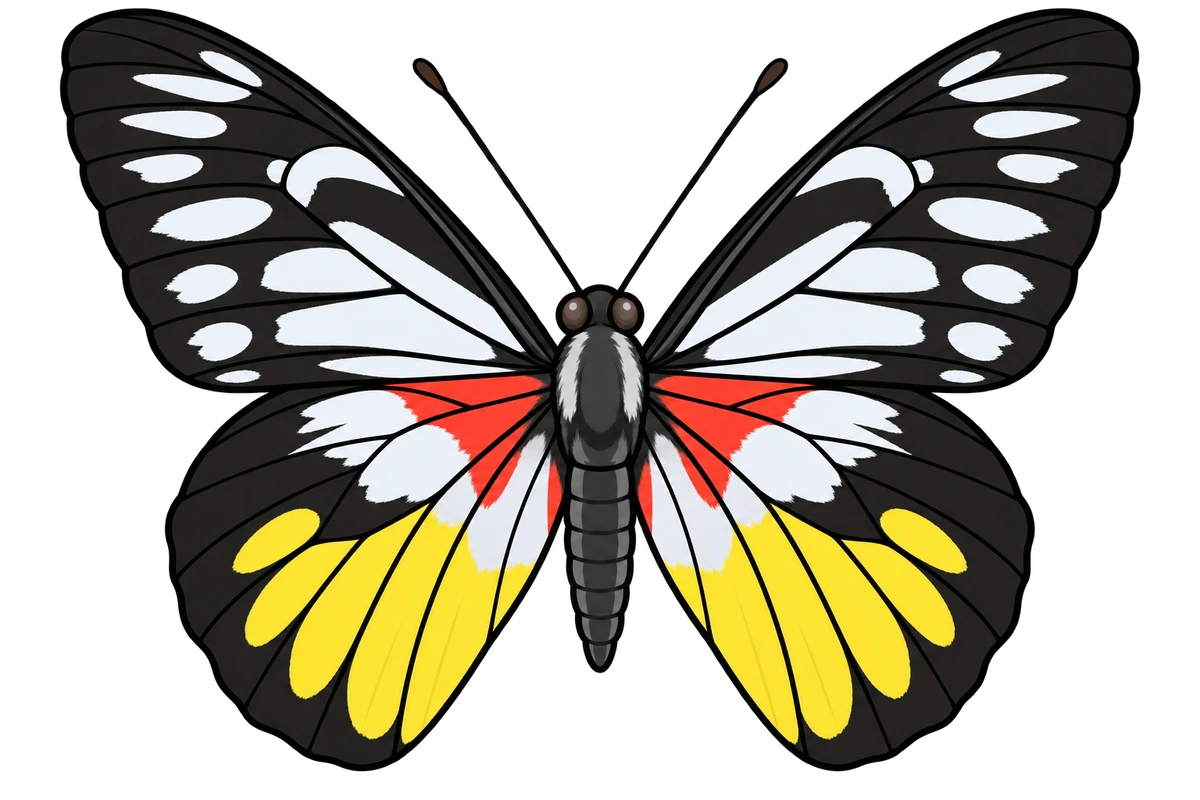 Delias ninus, dorsal view