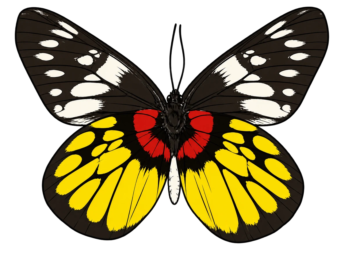 Delias pasithoe ventral illustration