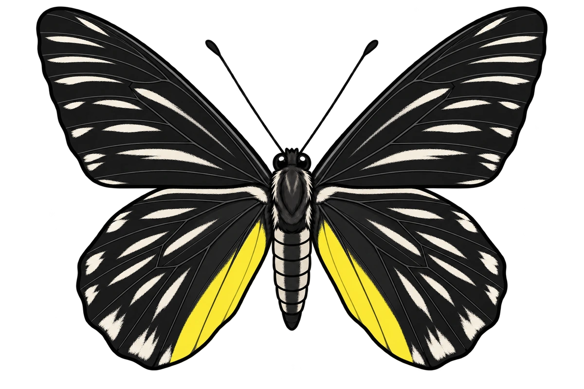 Delias patrua, dorsal view