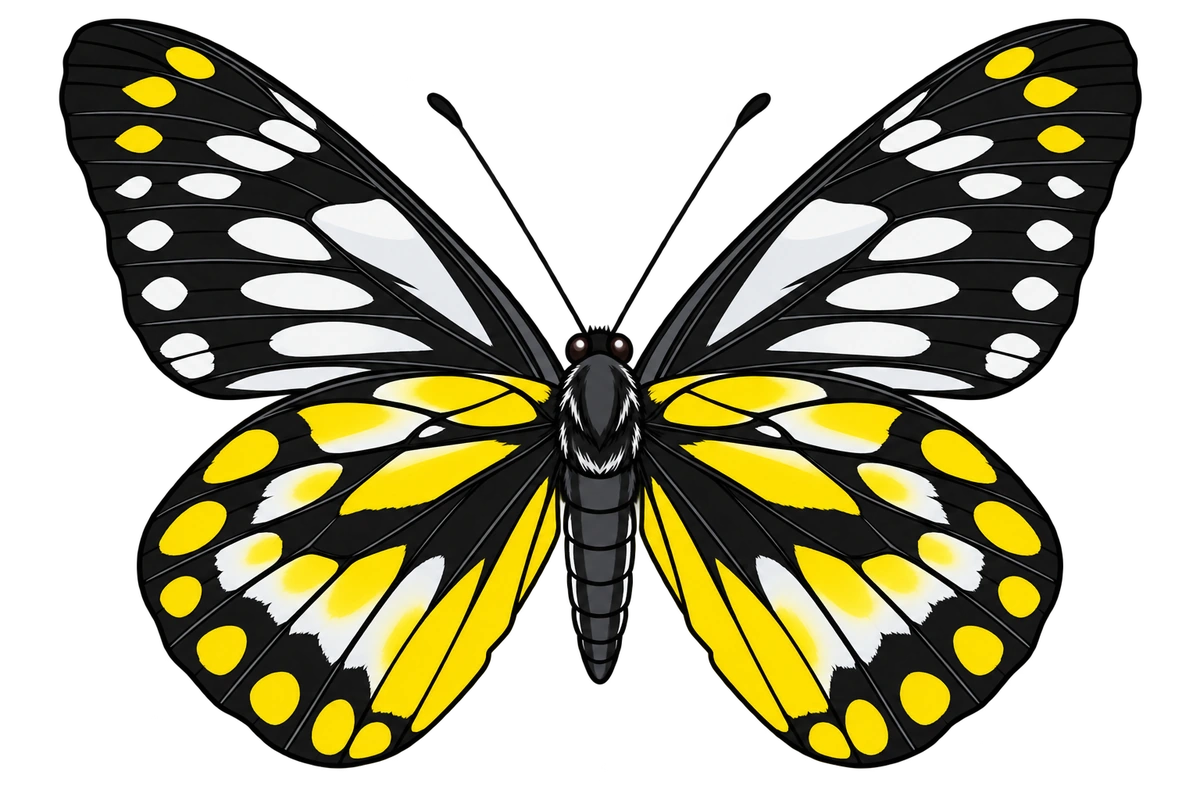 Delias sanaca, ventral view
