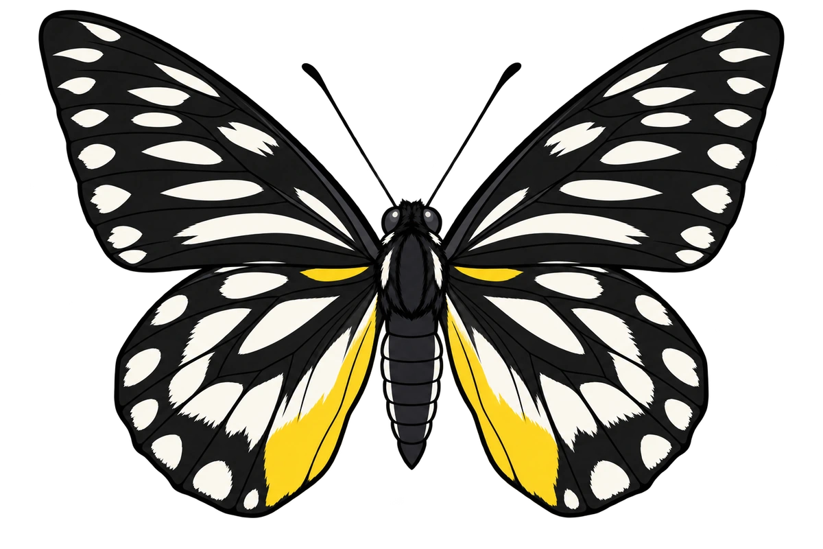 Delias sanaca, dorsal view