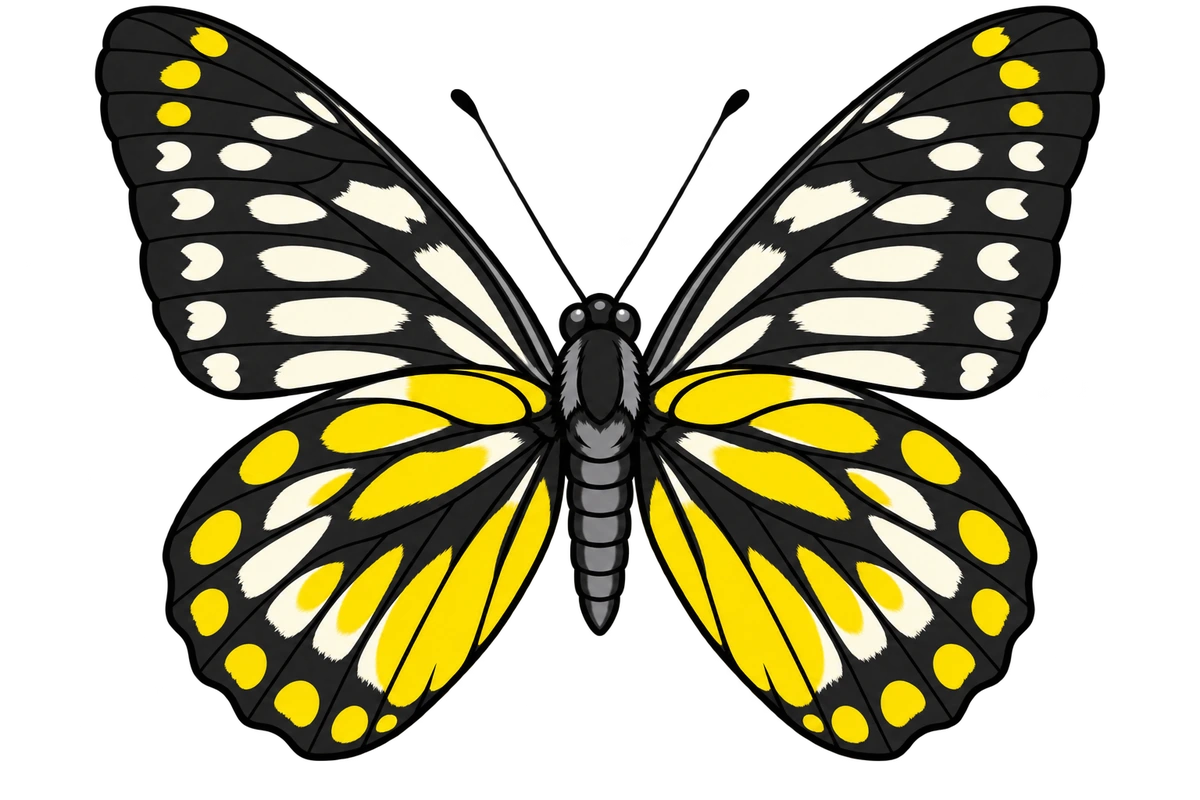 Delias subnubila, ventral view