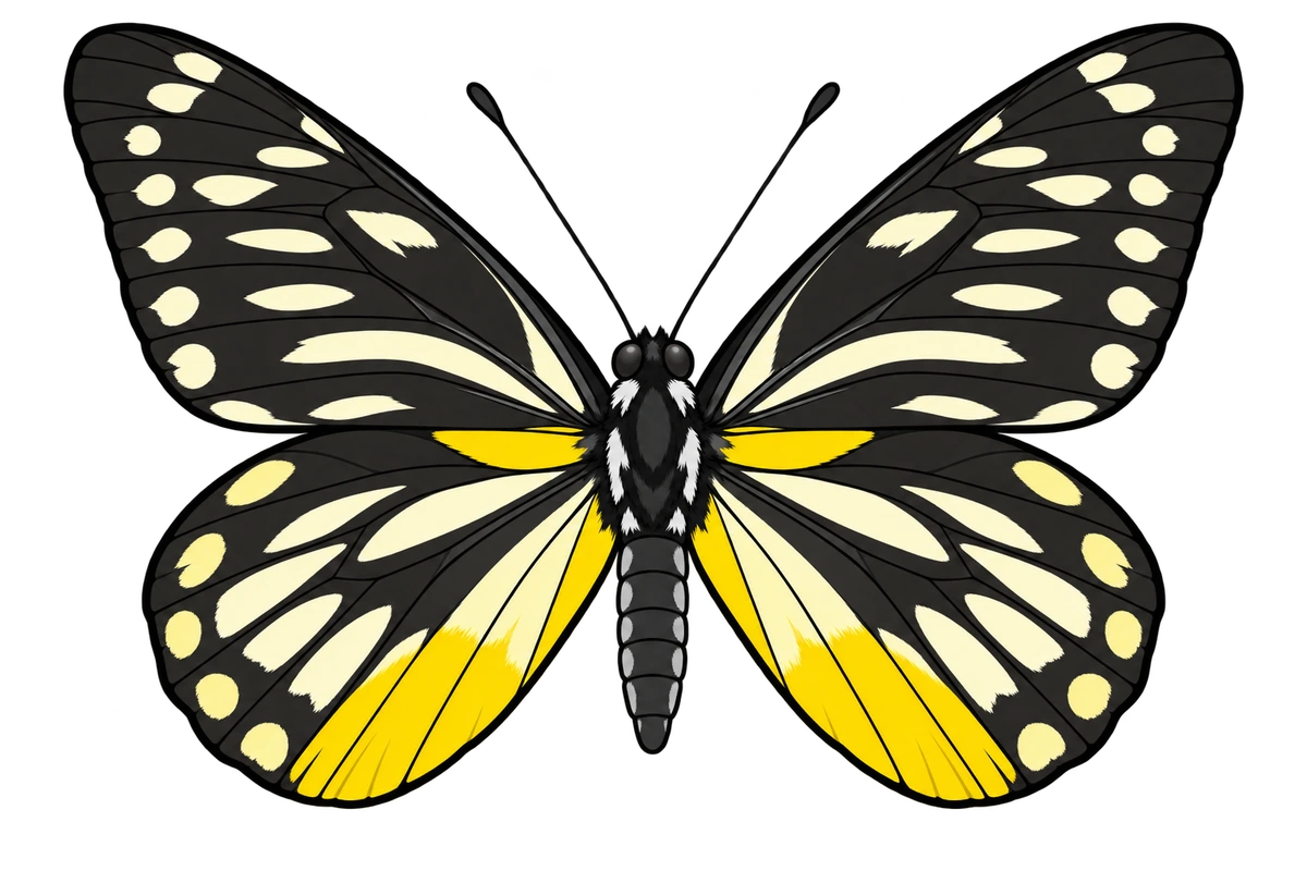 Delias subnubila, dorsal view