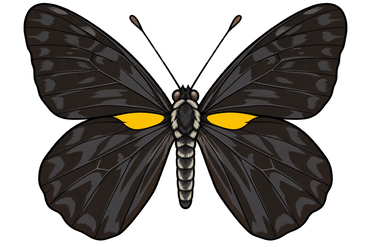 Delias surprisa, dorsal view