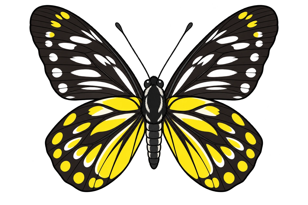 Delias wilemani, ventral view