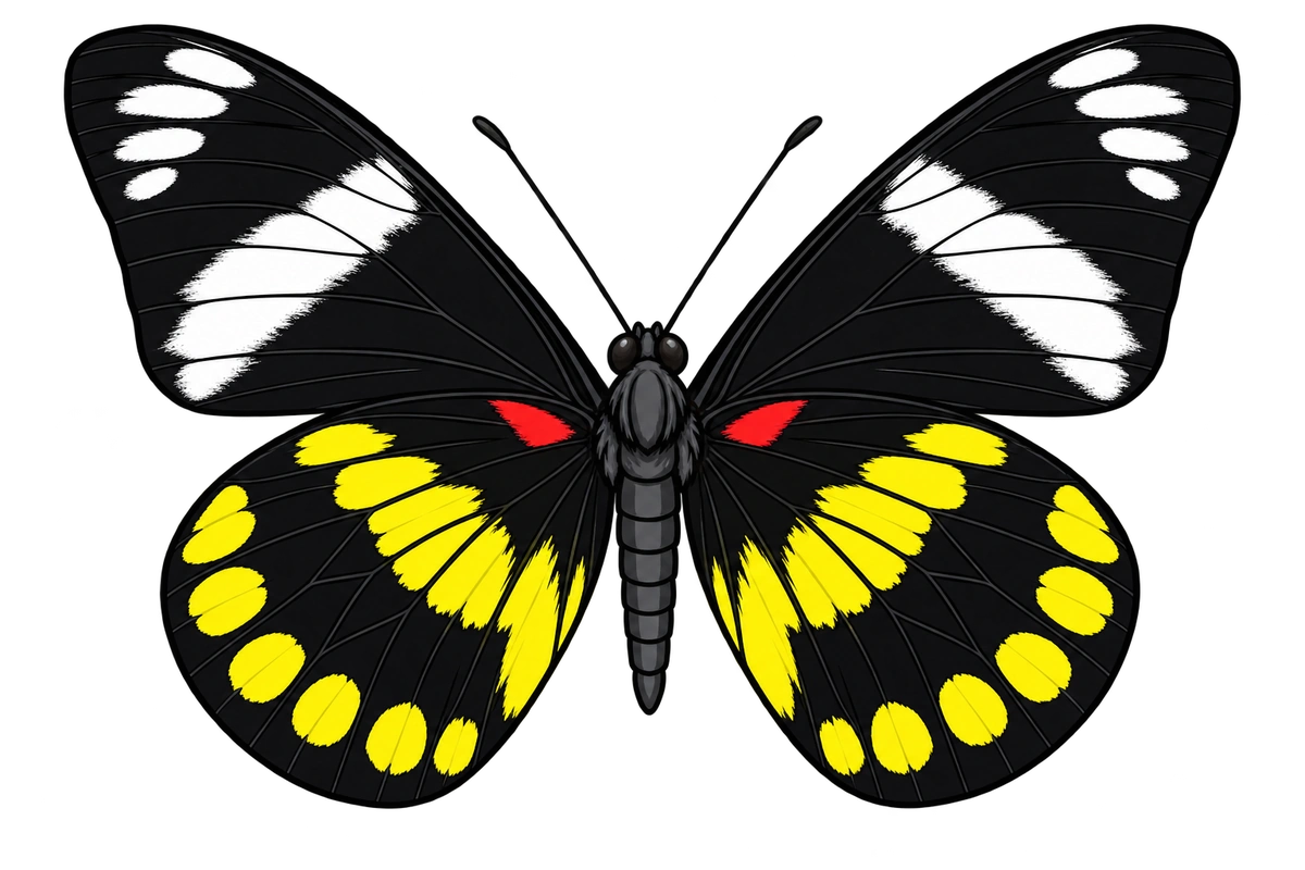 Delias woodi, ventral view