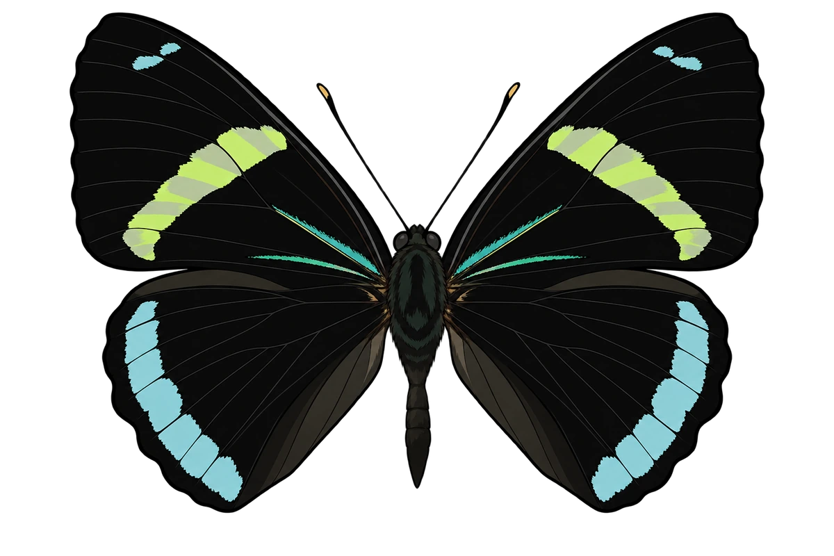 Diaethria clymena, dorsal view