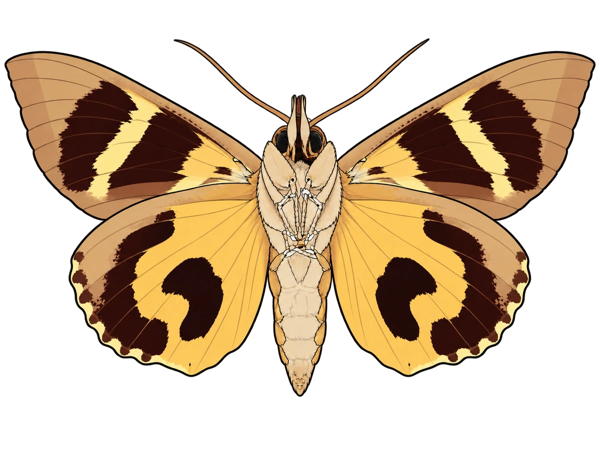 Eudocima phalonia, ventral view