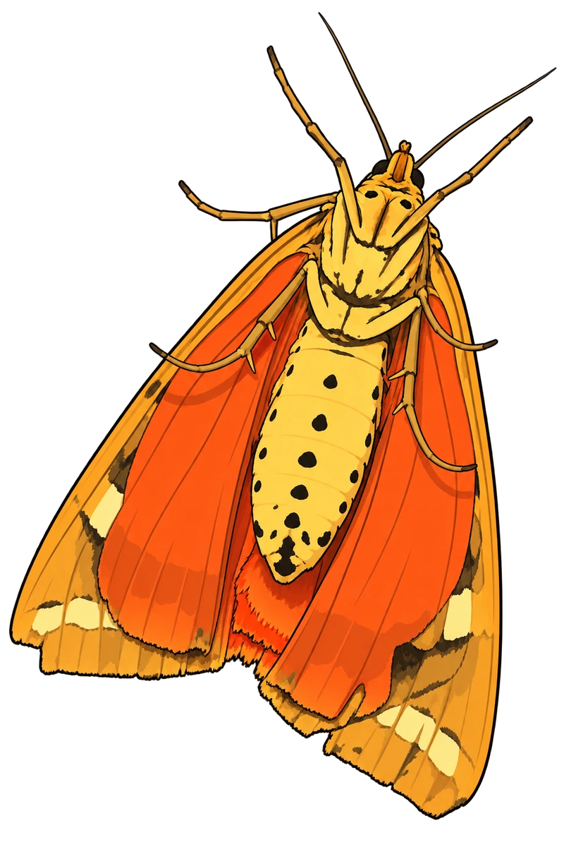 Euplagia quadripunctaria, ventral view