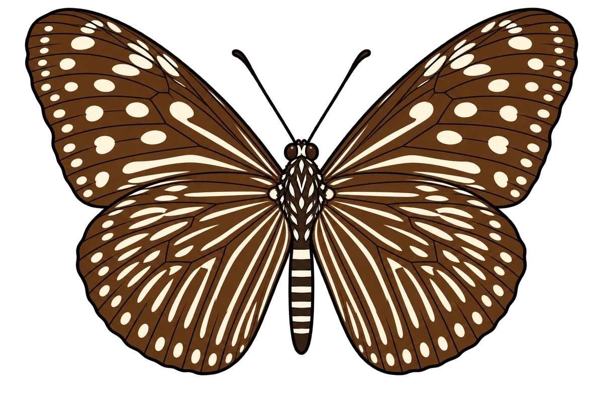 Euploea mulciber, ventral view