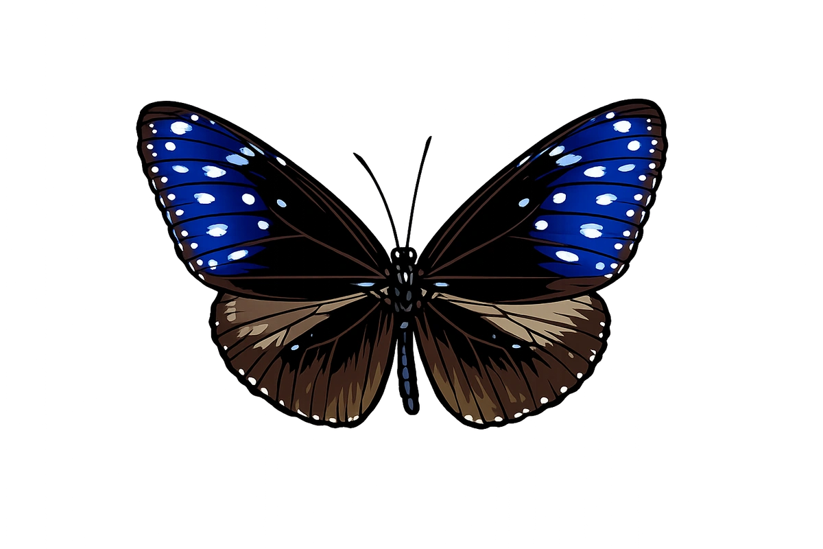 Euploea mulciber dorsal illustration