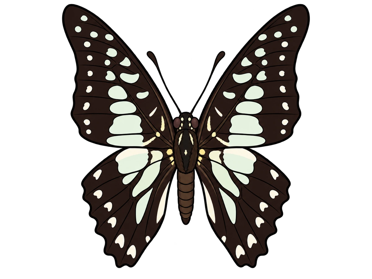 Graphium bathycles, dorsal view