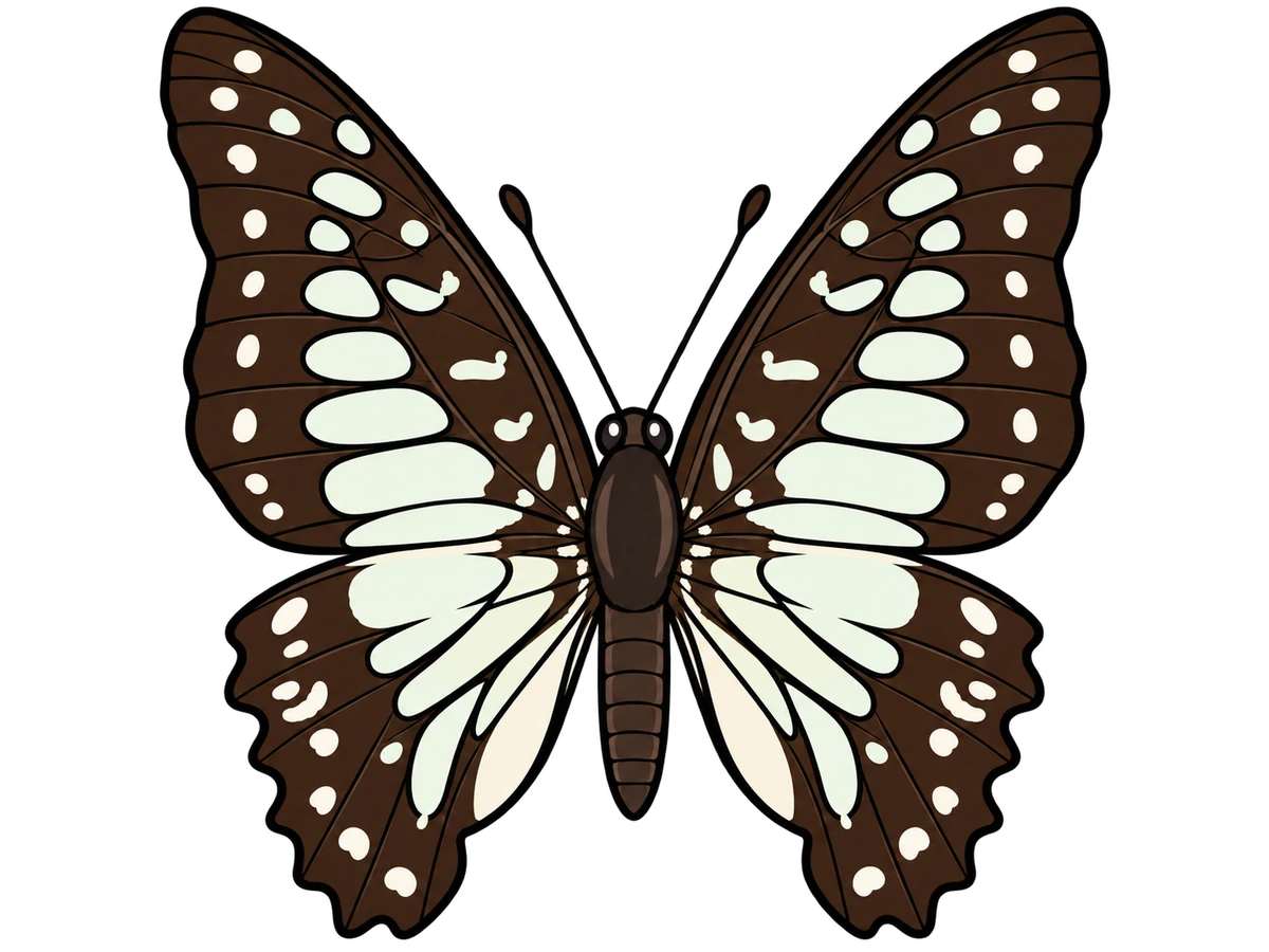Graphium chironides, dorsal view