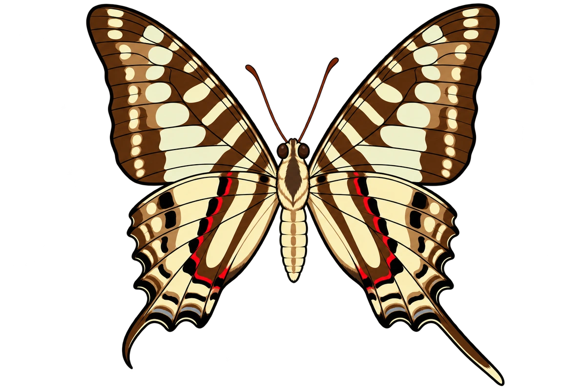 Graphium policenes, ventral view