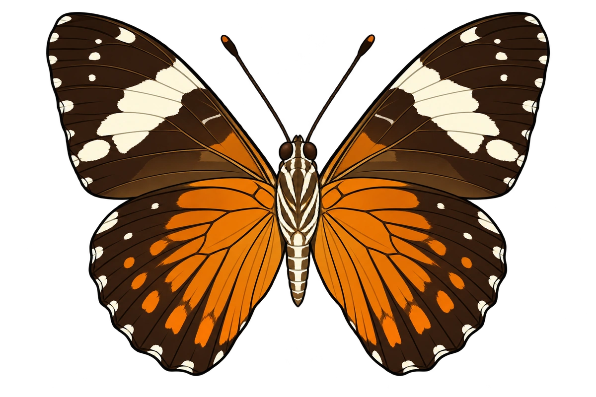 Hamadryas amphinome, ventral view