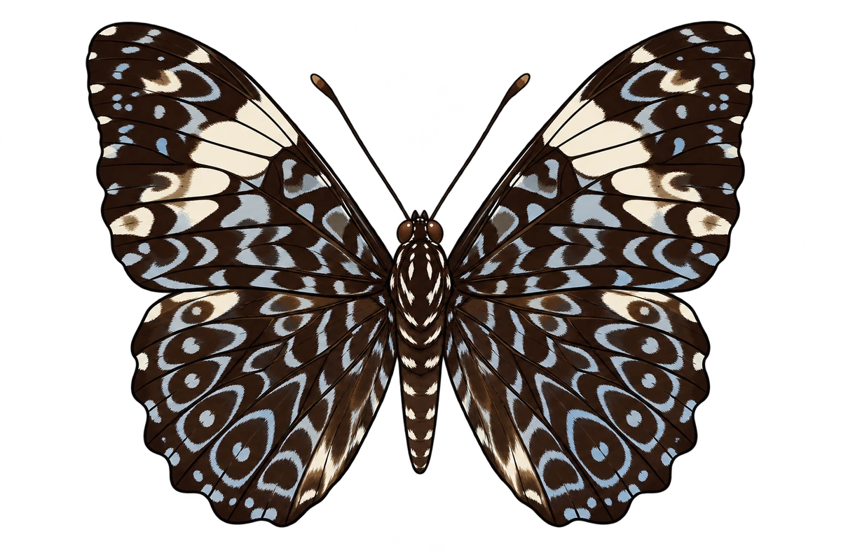 Hamadryas amphinome, dorsal view