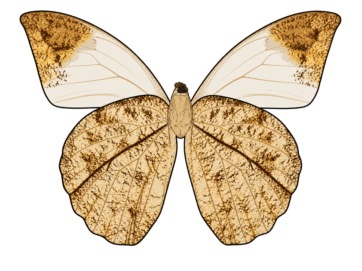 Hebomoia glaucippe ventral illustration