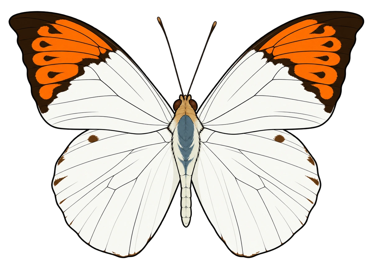 Hebomoia glaucippe, dorsal view