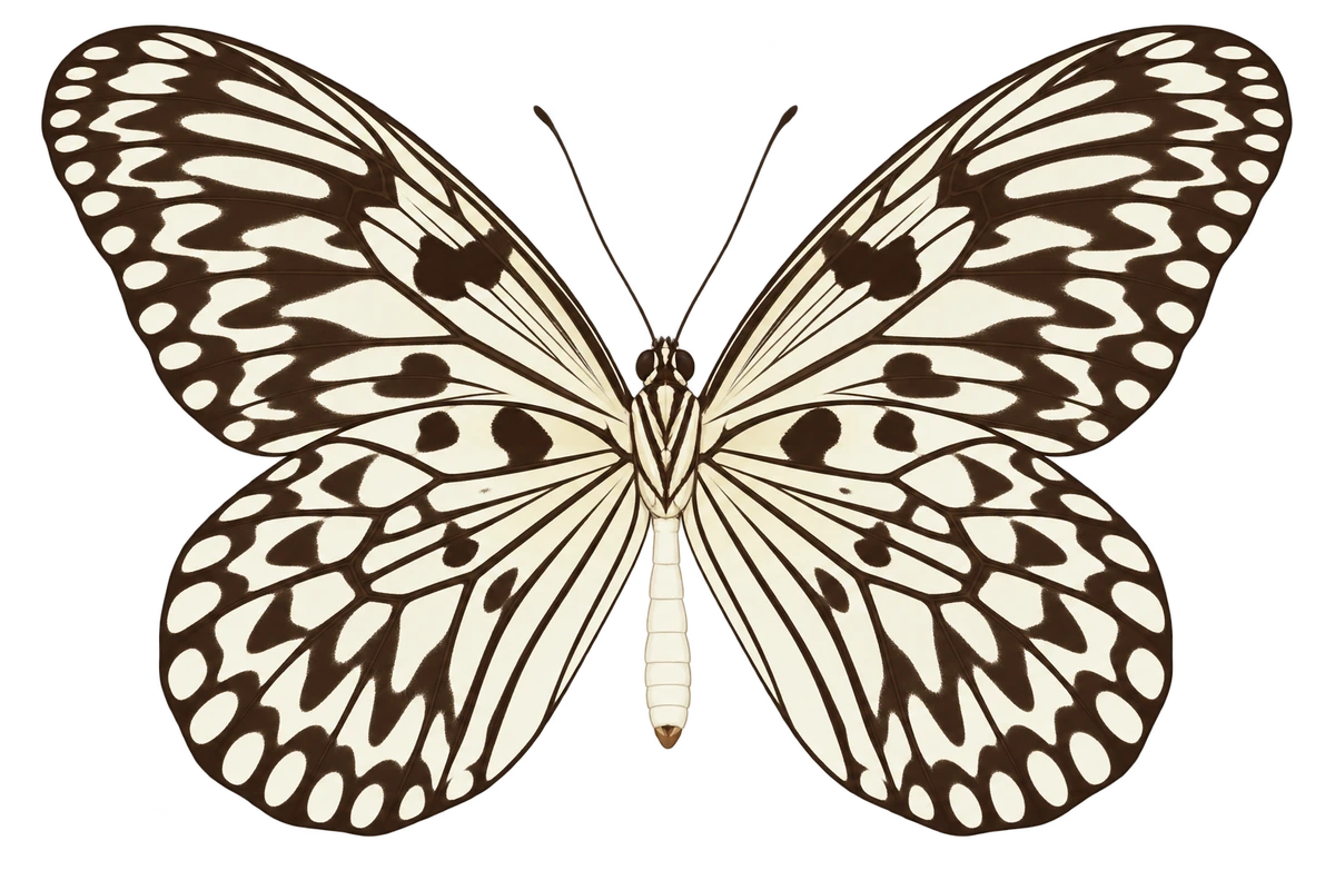 Idea leuconoe, ventral view