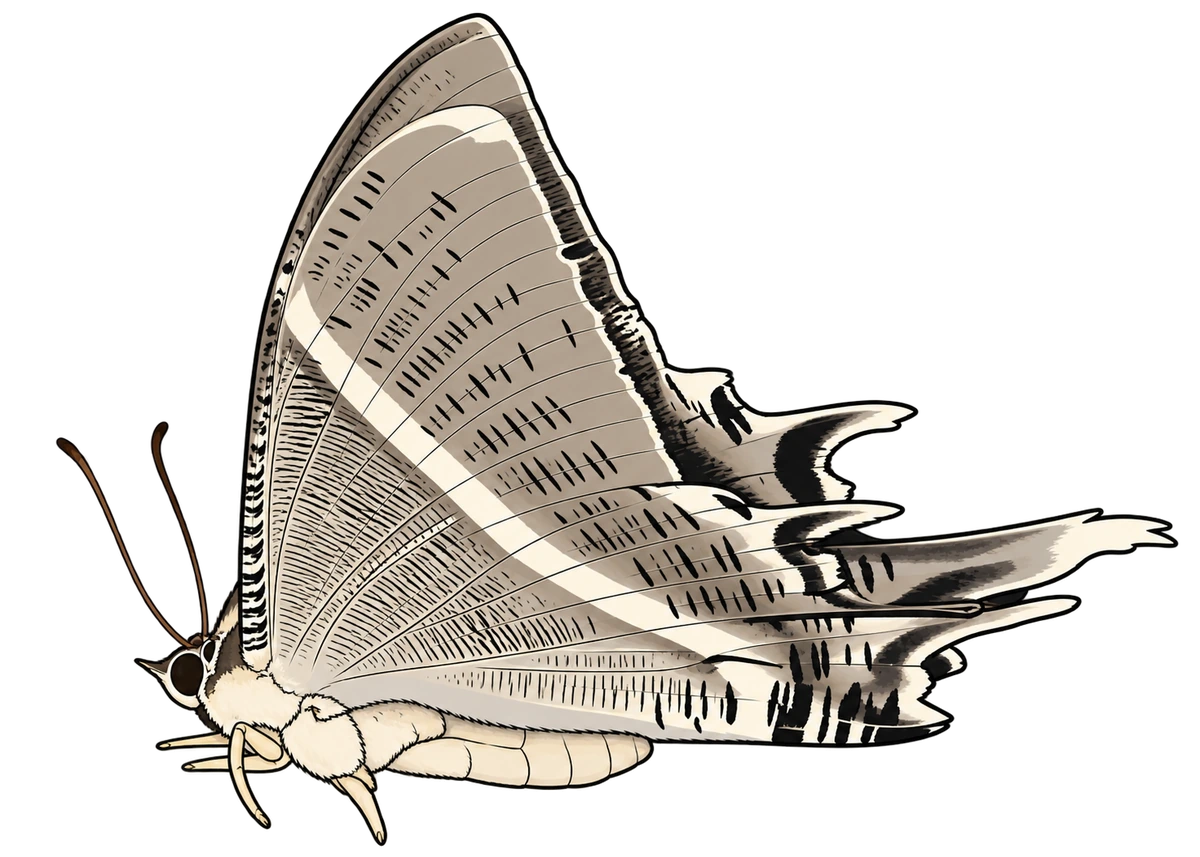 Lyssa zampa, ventral view