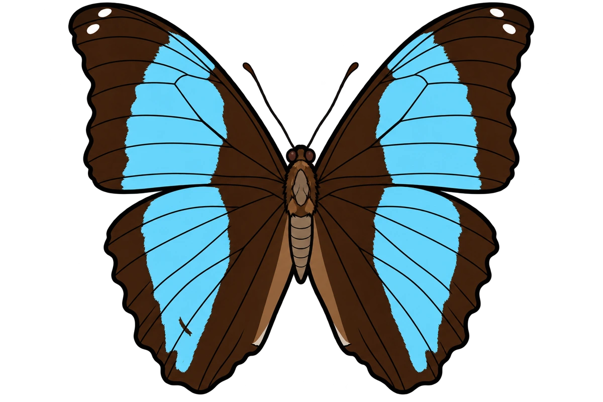 Morpho deidamia, dorsal view