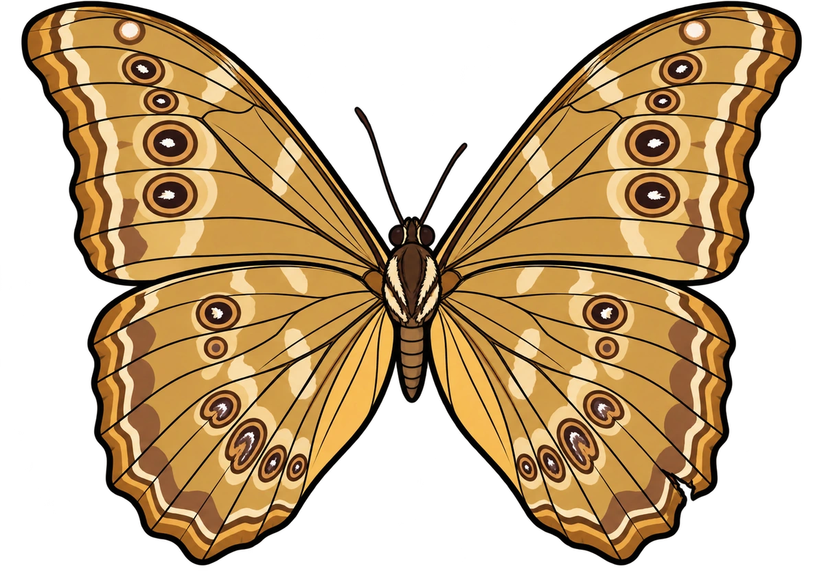 Morpho menelaus didius, ventral view