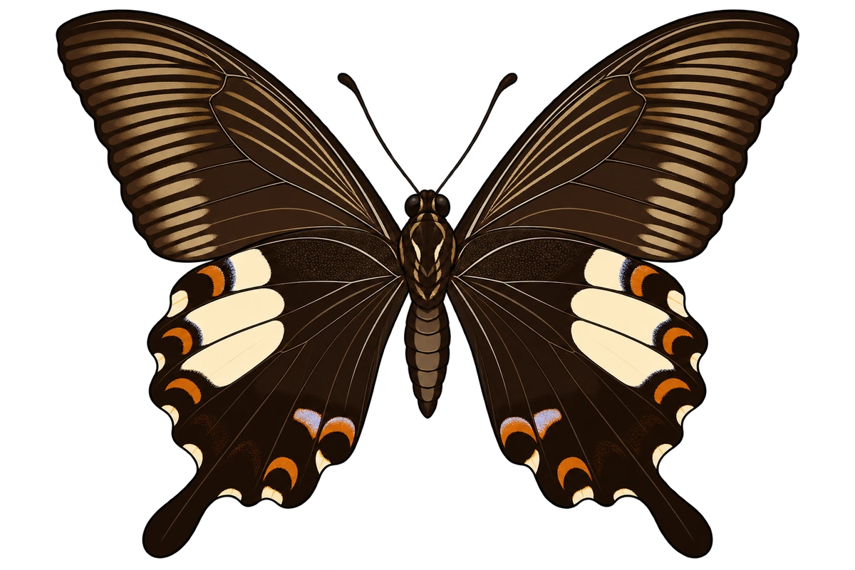 Papilio helenus, ventral view