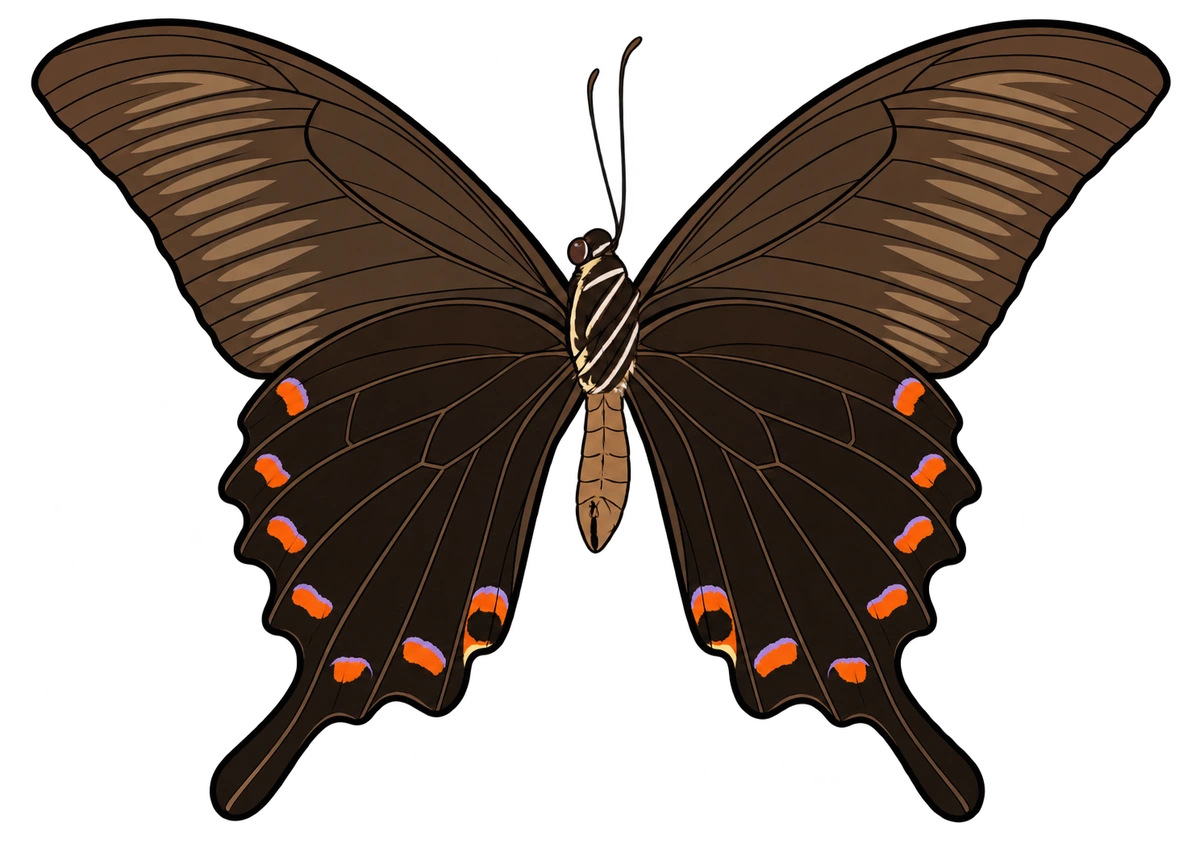 Papilio maackii, ventral view