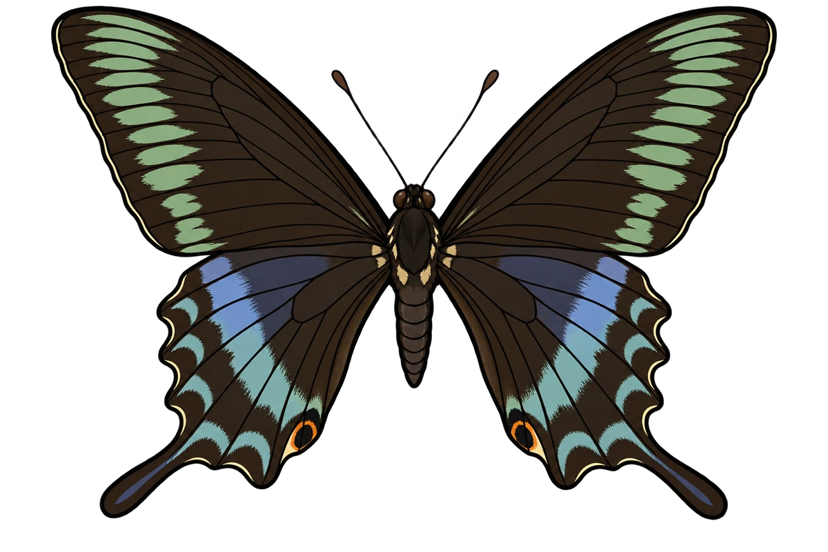 Papilio maackii, dorsal view